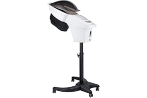 ELITZIA Hair Steamer Hair Atomizer Hooded Ozone O3 Micro Mist Hair Care Professional Machine White UV Protect Paint Unit Barber Shop Red Blue Light Black Natural Hair Deep Conditioning Wheel Base ET1408BM