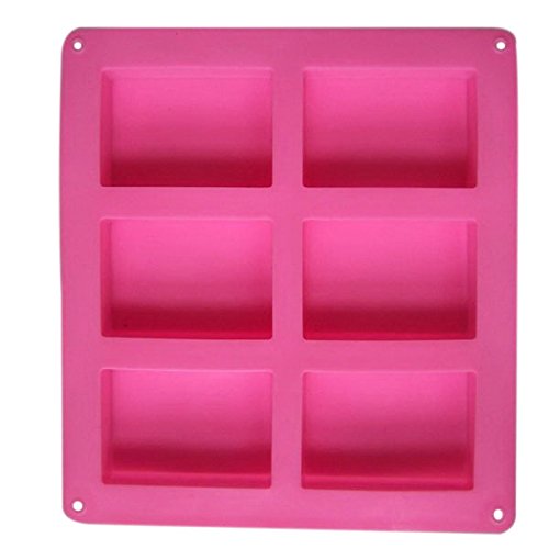 SOLEDI 1 Stück 6 Hohlraum Rechteckig Silikon Backformen Seifenform für Hausgemachte Fertigkeit DIY Zufaellig Farbe