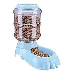 DaKos Pet Feeder Food Dispenser Station - Replenish Pet Food for Dog Cat Animal Automatic Gravity Dry Food Storage Bottle Bowl Dish Stand (Gray)