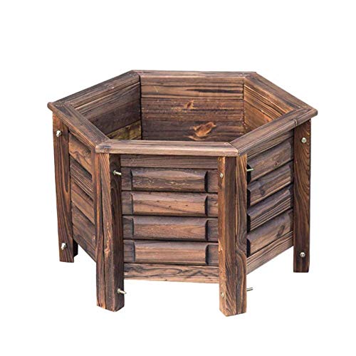 Preisvergleich Produktbild Blumenständer Blumenregale Blumenregal Blumentopf Ständer Landing Blumentopf Antiseptic Bonsai Vegetable Box Planting Blumentopf 6-seitig (Farbe: BRAUN, Größe: 50 * 30)