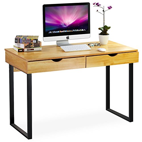 Bureau Informatique, Tribesigns Table Informatique Meuble de Bureau pour Ordinateur Avec 2 Tiroir 120cm(L) x 56cm (W) x 75cm(H)