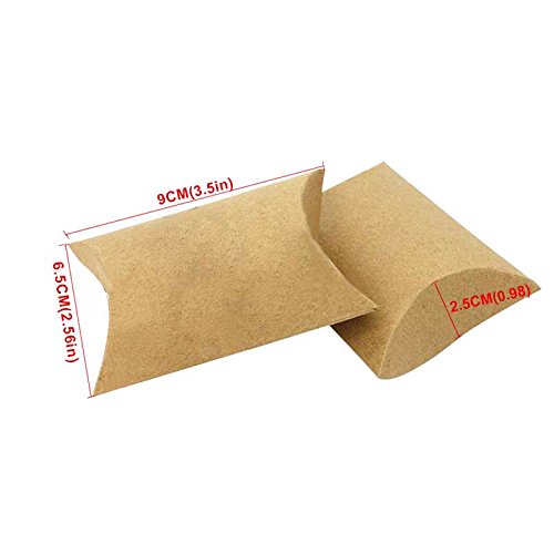 Hrph 100Pcs Kraftpapier -Kissen-Süßigkeit-Kasten Hochzeitsbevorzugungsgeschenk Partei-Versorgungsmaterial - 5