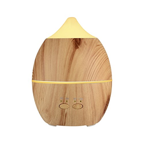 Aroma Diffuser, EIVOTOR 300ml 2 in 1 Aroma Diffusor Ultraschall Luftbefeuchter Oil Holzmaserung Düfte Humidifier Raumbefeuchter Duftzerstäuber automatich Aromatherapie Diffuser Nebelausstoß Abschaltautomatik Kalten Nebel Technologie Messbecher Humidifier & Aromatherapy mit 3 Timereinstellungen und LED Farbwechsel für das Schlafzimmer, Büro, Wohnzimmer, Bad, Konferenzräume , Hotels, Yoga-Club, Fitness-Center, SPA usw.