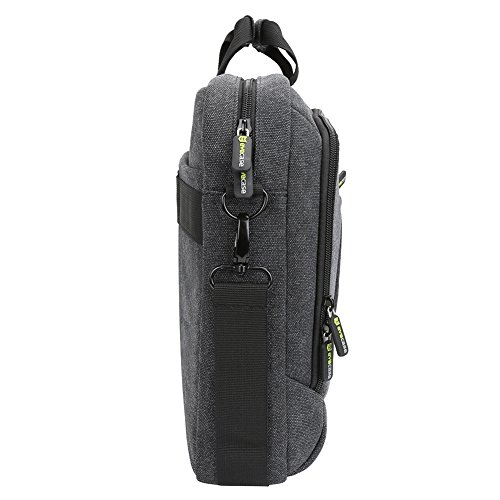 Notebooktasche 15 6  Evecase Universal Canvas Laptop Aktentasche Schutzh  lle mit Zubeh  rf  cher  Lasche f  r Trolleybefestigung f  r Notebook MacBoo