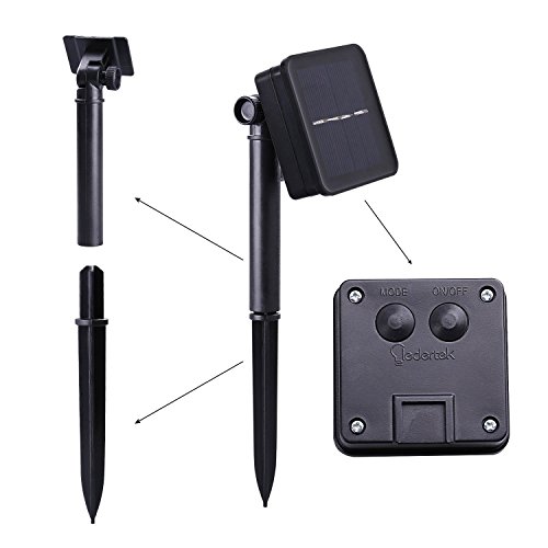 lederTEK, Solar Lichterkette 6,4m 50 LED Pfirsichblüte Außenlichterkette Wasserdicht mit Lichtsensor Weihnachtsbeleuchtung, Beleuchtung für Haushalt, Außen, Garten, Hochzeit, Weihnachten (mehrfarbig) - 9