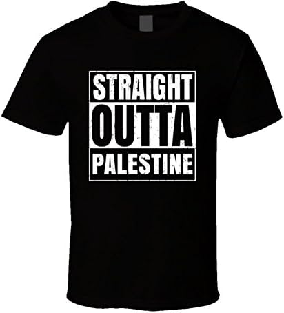 Night Spread Straight Outta Palestine Arkansas City Grunge T-Shirt -  black - One Size