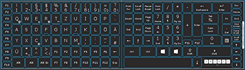 Deutsch Ersatz nicht transparent vollständiger Satz Schwarz Tastaturaufkleber mit weißen Buchstaben - 2