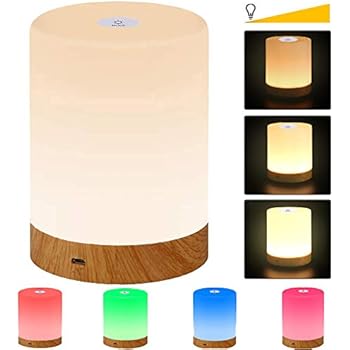 Led Night Light Touch Control Smart Bedside Table Lamp Usb Rechargeable Dimmable Rgb Color Changing Bedside Light Warm White Table Light For Bedroom Office Party Camping White Lamp Holder Lamps Indoor Lighting