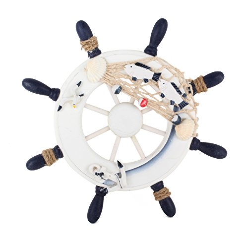 UniqueBella Wanddeko Anhänge Schiff Lenker Lenkrad greenock Steuerräder Weiß 23 CM