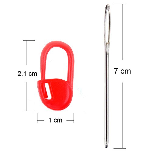 Faburo 50er Maschenmarkierer Stricken Mit 10er Edelstahl Stricknadeln ,Maschenmarker Klein Häkeln Ringe für Handarbeiten - 3