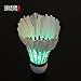 Produktbild boldion (TM) 4/lot Beleuchtung Badminton Dark Night Bright Outdoor Sport Gänsefedern Federball Ball 8 Farbe Light LED-Leuchte Badminton