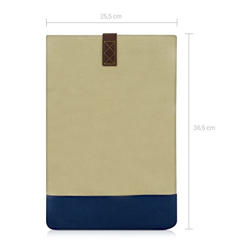 kwmobile Universal Sleeve Tasche für 12,5″ 13″ 13,3″ Laptop / Notebook / Ultrabook in Hellbraun Dunkelblau - 4