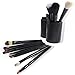 Lychee Women 12pcs Soft Professional Makeup Brushes Cosmetic Make Up Brush Set Kit Foundation with Cup Holder Case (12Pcs Black)