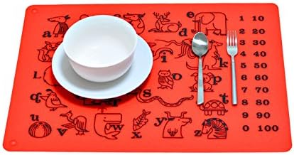 ANAM Soft Baby Kid Placemats Silicone,Non-slip,Waterproof Baby Kid Food Mat 40*30cm(15.7*11.8 inch) (Red)