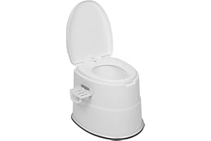 Outvita Pot de Chambre Adulte, 5 L Toilette Camping Amovible avec Porte-Papier Hygiénique pour Camping Voyage - Blanc, Blanc-5L, 52.5 x 42.5 x 66