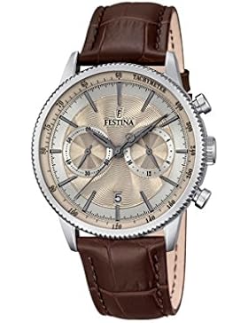 Festina Herren-Armbanduhr Analog Quarz Leder F16893/7