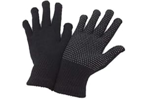 ERKIC 12 PAIR MENS THERMAL GLOVE - MENS GRIPPER GLOVES - LADIES GRIPER GLOVES - WORK GLOVES - DRIVING GLOVES -HORSE RIDING GLOVES - GRIPPER GLOVES