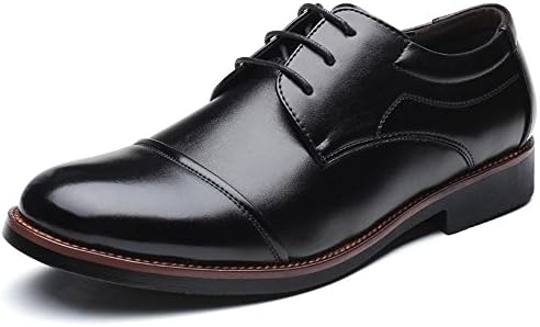 Men Business Leisure Trend Fashion High End Atmosphere European Version Classic Oxford Boutique England Pointed Retro Leather Shoes, Black, UK 5.5/EU 38