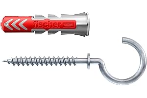 fischer - Cheville tous matériaux DuoPower 5x25 avec crochet rond/Blister de 8
