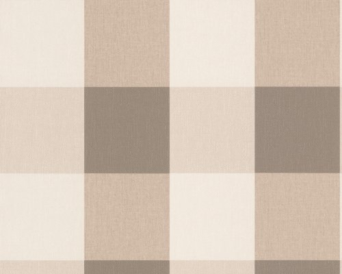 A.S. Création Vliestapete Elegance Tapete mit textilartiger Oberfläche kariert 10,05 m x 0,53 m beige creme Made in Germany 206336 2063-36