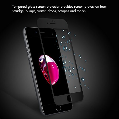 iPhone 7 folie Panzerglas aiMaKE 2 Stück iPhone 7 schutzfolie panzerglas iphone 7 4.7 Zoll | 99% HD Ultra-klar glasfolie(0,33mm Schwarz) - 2