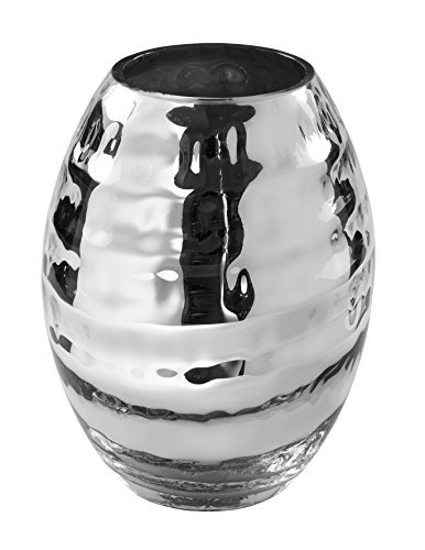 Fink - Solco - Glasvase, Vase - Bauernvase - Silber - H.25cm,D.17cm