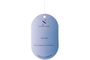 Scentfume Luxury Air Freshener for Cars & Homes, Long-Lasting Signature Scents, Hanging Sachets - Ocean, Jasmine, Lime & Sandalwood - Premium Aroma Oils, (Ocean Air Refreshener)