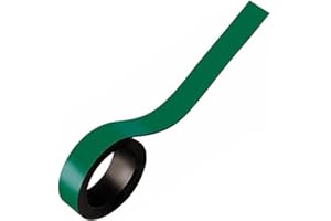 MAGNOSPHERE Coloured Magnetic Gridding Tape, Marking tape, Label Magnets 0,85mm x 40mm x 5m - for marking and labeling, quickly removable, Color:green
