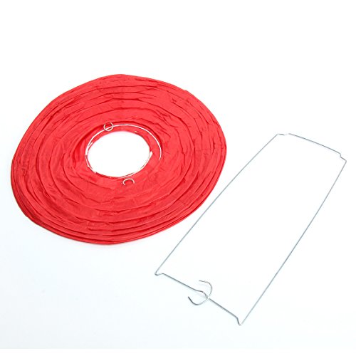 10 Stücke Papierlaterne Laterne Deko Feier Lampions Papierlampen 10″(25cm) (rot) - 2