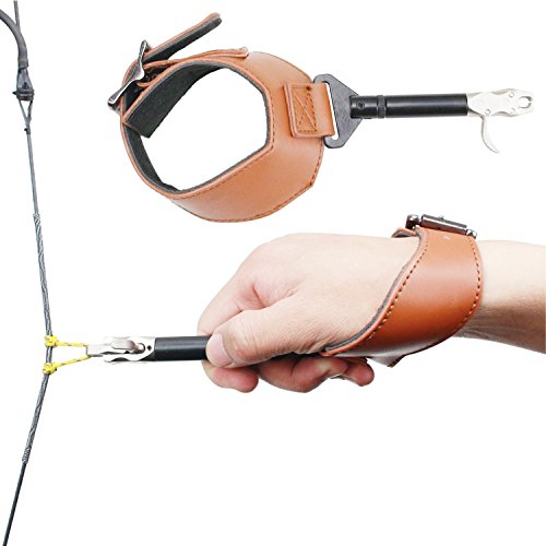Funtress Adjustable Compound Bow Release Aid Trigger for Hunting with Buckle Wrist Strap Archery Caplier Shooting Trigger Accessories