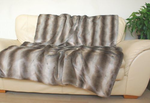 Oyster Mink Luxury Faux Fur Throw - Long Runner
