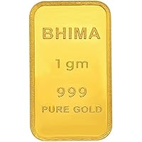 Bhima Jewellers 24k (999) Pure Gold Bar 1gm