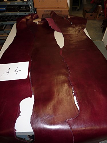 Lederstück bordeaux weinrot, Vollrindleder, ca. 200 – 220 cm x 25 – 35 cm - 6