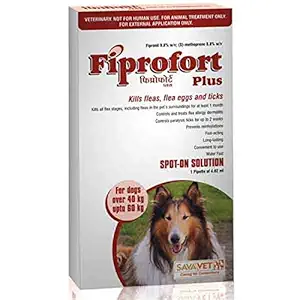 Dogitos Spot-On Ticks and Fleas Solution for Dogs 4.02ml (Above 40 Kg) | Spot On for Dogs