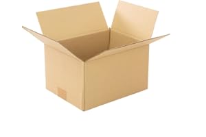 ONLY BOXES Pack de 25 boîtes en carton renforcé avec dimensions 25x20x15 cm et simple cannelure - Fabriquées en l´UE avec du carton recyclé, résistantes aux envois, au stockage et aux déménagements