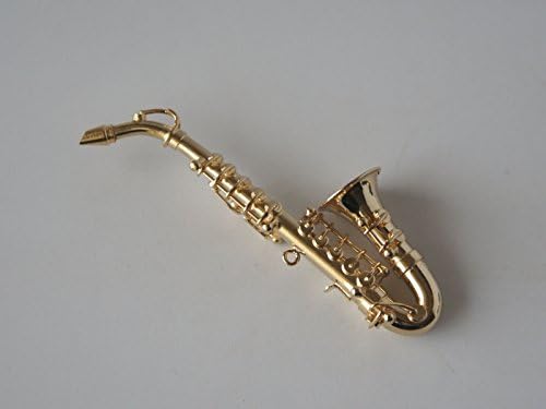 Alto Saxaphone Miniature 1/12th Scale Musical Instrument In Black Vinyl Case With Metal Clasp