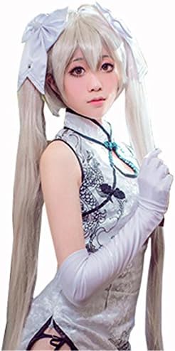 Europe And The United States High-End Fashion Milk Gray Animation Long Hair Role-Playing High-Quality Heat-Resistant Synthetic Wig