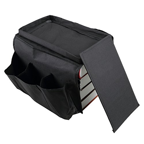 OUNONA Armrests organizer, sofa butler with integrated tray, 6 pockets, foldable, polyester - 6