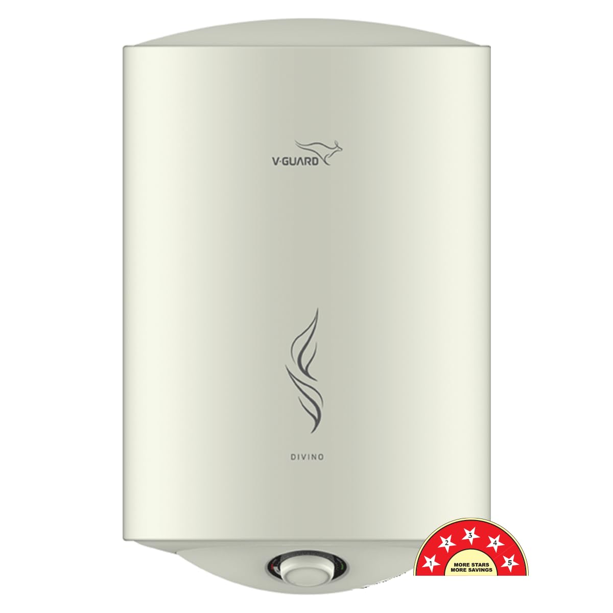 V-Guard Divino Geyser 15 Litre Wall Mount Water Heater For Home|5 Star Rating|Vitreous Enamel Tank Coating|Advanced Multi-Lay
