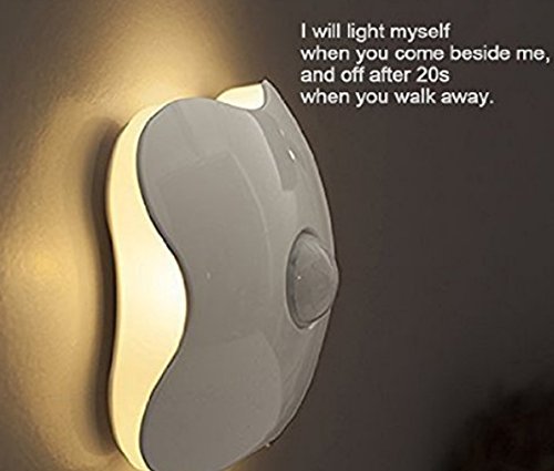 Preisvergleich Produktbild Bellabrunnen Bewegungsmelder LED Drahtlos Stick überall Energiesparlampe, Kreativen Menschlichen Körper Induktionslampe für Kinder, Schlafzimmer, Wohnzimmer (Weiß)