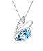 NEVI Swan Animal Fashion Swarovski Elements Rhodium Plated Matinee  Pendant Necklace Jewellery for Women & Girls (Blue & Silver) RS.1185.00