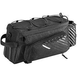 Sacoche de vélo pour porte-bagages arrière 9-12L nylon vélo casserole avec sac à vélo réfléchissant cadre arrière Sac étanche résistant à la déchirure Paquet de transport de bagages