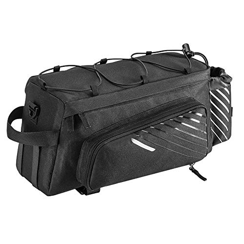 Sacoche de vélo pour porte-bagages arrière 9-12L nylon vélo casserole avec sac à vélo réfléchissant cadre arrière Sac étanche résistant à la déchirure Paquet de transport de bagages