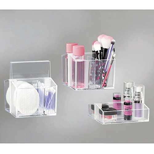mDesign AFFIXX Kosmetik Organizer – praktische, selbstklebende Aufbewahrungsbox für Kosmetikartikel wie Lippenstift und Co – Schminkaufbewahrung leicht gemacht ¬im Dreier-Set - 9