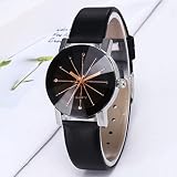 Männer Frauen-Quarz-Dial Uhr Leder Armbanduhr runde Gehäuse