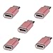 Produktbild Liqiqi Ladeadapter für Samsung Galaxy Note 9/LG G5/Huawei P9/Nexus/MacBook, USB Typ C Stecker auf Micro-USB weiblich, 5 Stück Rose Gold