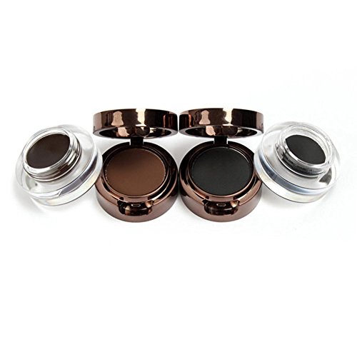 VONISA 4 in 1 Gel Eyeliner und Augenbrauen Puder Satz Beauty Kosmetik Make-up Gel Creme Augen Liners braun und schwarz mit Make-up Lidstrich Pinsel + Katze Shaping Eyeliner Stencils Sticker Pinsel + Katze Shaping Eyeliner Stencils Sticker - 3