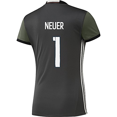 Adidas DFB Deutschland Fussball Trikot Away Euro EM 2016 Manuel Neuer 1 Damen grau grün Größe M