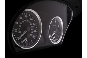 ‎LETRONIX LETRONIX Sport-Look Tachoringe Tacho Ringe zum Clipsen Silber Matt geeignet für E90 E91 E92 E93 X1 E84 M3