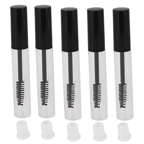 Black Transparent 5ml Empty Plastic Mascara Tubes Container Eyelash Cream Vials Bottle Pack of 5